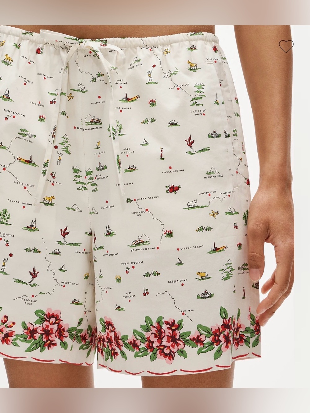 NWT J. Crew Cosmo short in map-print cotton poplin S - Picture 3 of 11